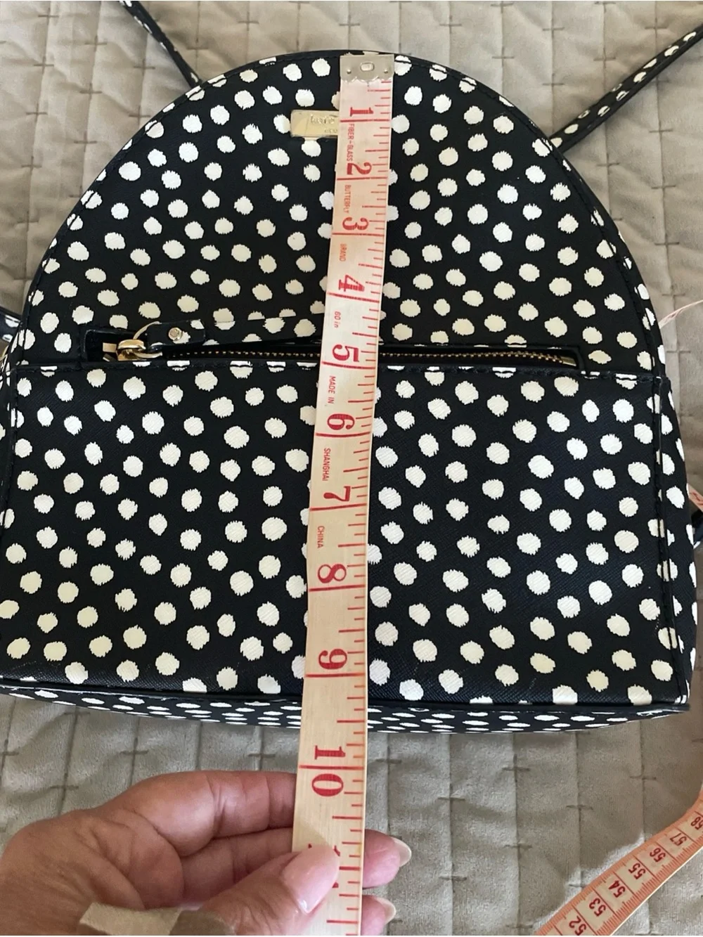 kate spade Black and White Polka Dot Mini Backpack